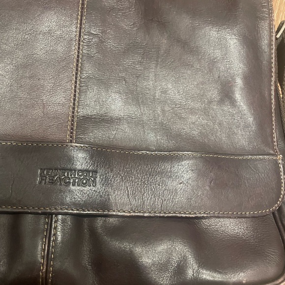 Kenneth Cole Brown Leather Messenger Bag - Picture 10 of 16